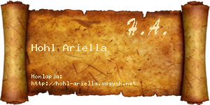 Hohl Ariella névjegykártya